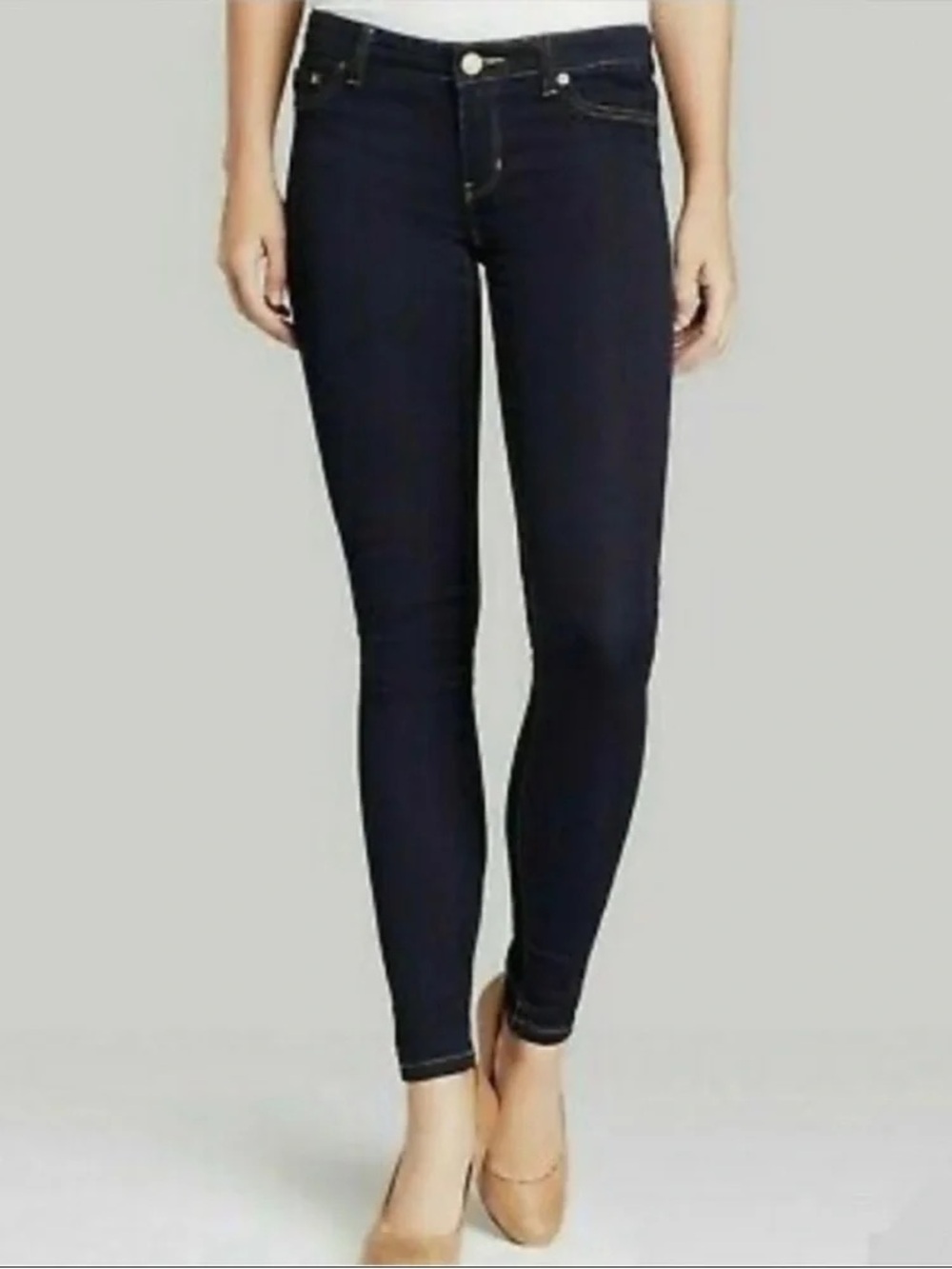 Michael Kors Dark Blue Skinny Mid Rise Jeans Like New, Size 8